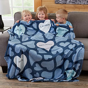Loving Hearts Personalized 50x60 Lightweight Fleece Blanket - 20545-LF