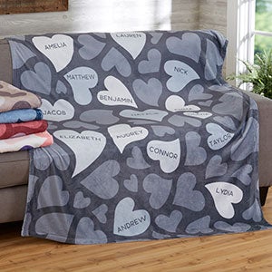 Loving Hearts Personalized 50x60 Plush Fleece Blanket - 20545-F