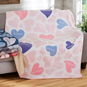 Loving Hearts Personalized 50x60 Sherpa Blanket - 20545-S