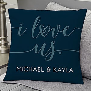 I Love Us Personalized 18 Velvet Throw Pillow - 20563-LV