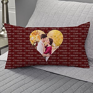 I Love Us Personalized Lumbar Photo Pillow - 20563-LB