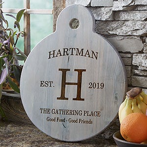 Family Kitchen Personalized Whitewashed Walnut Serving Paddle - 20573