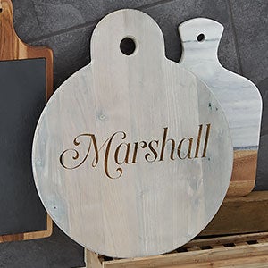 Classic Kitchen Personalized Whitewashed Walnut Serving Paddle - 20574