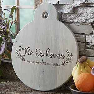 Rustic Farmhouse Personalized Whitewashed Walnut Serving Paddle - 20578