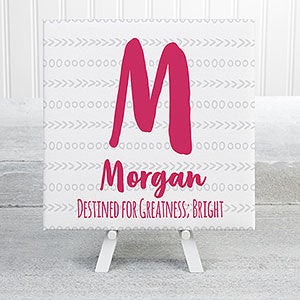 Her Name Statement Personalized Canvas Print-5frac12; x 5frac12; - 20588-5x5