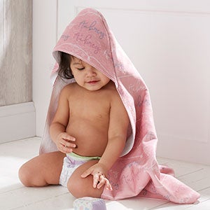 Modern Girl Personalized Baby Hooded Towel - 20609