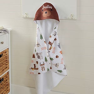 Woodland Adventure Bear Personalized Hooded Towel - 20618-B
