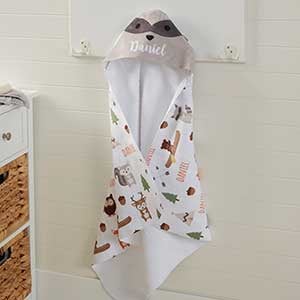 Woodland Adventure Raccoon Personalized Hooded Towel - 20618-R