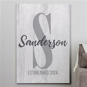 Farmhouse Initial  Accent Personalized Canvas Print- 28 x 42 - 20621-28x42