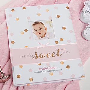 Sweet Sparkle Baby Girl Personalized Memory Book - 20628