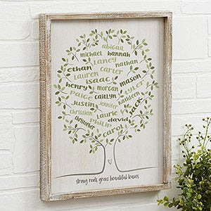 Family Tree Of Life 14x18 Whitewashed Wood Wall Art  - 20681-14x18