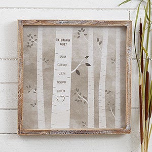 Family Birch Tree 12x12 Barnwood Frame Wall Art - 20682-12x12