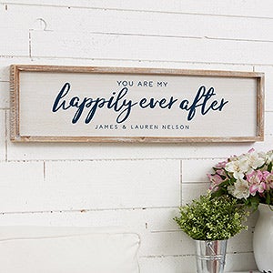 You Are My Happily Ever After Whitewashed Wood Wall Art - 30x8 - 20689-30x8