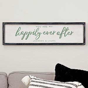You Are My Happily Ever After Blackwashed Wood Wall Art - 30x8 - 20689B-30x8