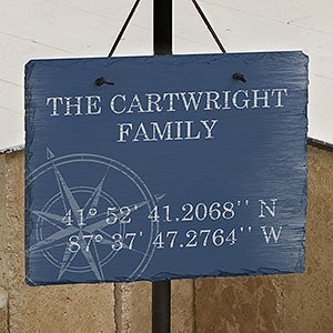 Latitude & Longitude Personalized Slate Plaque - 20750