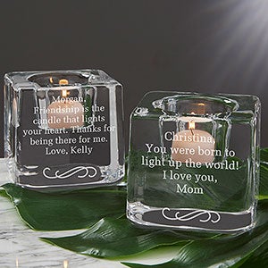 Orrefors Engraved Message Ice Cube Votive - 20758