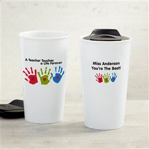 Touches A Life Personalized Teacher 12 oz. Double-Wall Ceramic Travel Mug - 20769