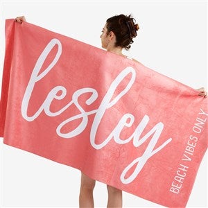 Scripty Style Personalized 35x72 Beach Towel - 20846-L