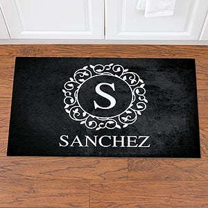 Circle  Vine Monogram Personalized Kitchen Mat - 18x27 - 20892
