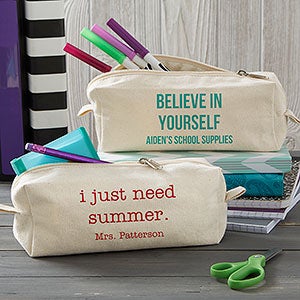 Cotton Canvas Personalized Makeup Bag –