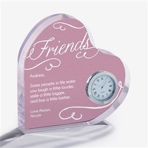 Friends Forever Personalized Colored Heart Clock - 20932