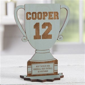 Youre The Champion Personalized Blue Stain Wood Trophy Keepsake - 20952-B