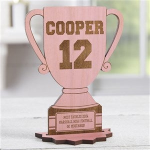 Youre The Champion Personalized Pink Stain Wood Trophy Keepsake - 20952-P