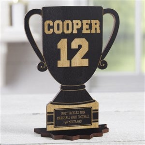 Youre The Champion Personalized Black Stain Wood Trophy Keepsake - 20952-BL