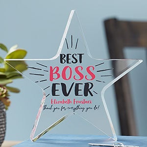 Best Boss Ever Personalized Printed Star Award - 20957