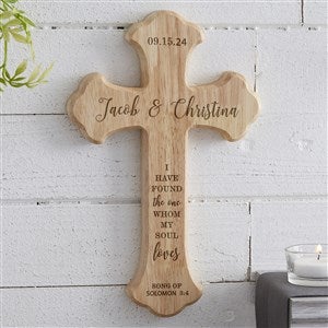 Our Wedding Day Personalized Wood Cross - 20979