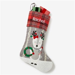 Wintry Cheer Deer Personalized Christmas Stocking - 20996-D