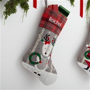 Wintry Cheer Deer Personalized Christmas Stocking - 20996-D