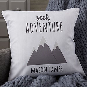 Woodland Adventure Mountains Personalized Throw Pillow - 21043-LM