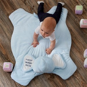 Embroidered Jumbo Plush Blue Elephant Play Mat - 21045-B