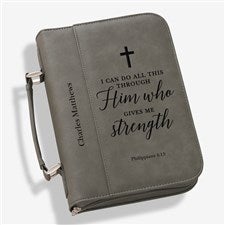 Heavenly Quotes Personalized Bible Cover-Charcoal - 21049