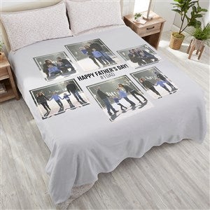 Six Photo Collage Personalized 90x90 Plush Queen Fleece Blanket - 21057-QU