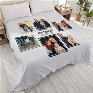 Six Photo Collage Personalized 90x108 Plush King Fleece Blanket - 21057-K