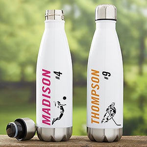 Baseball Watter Bottle, Personalized Sports Bottle with Straw, Water B –  Stamp Out