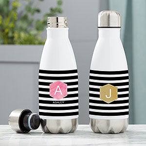 Modern Stripe Personalized 12 oz. Insulated Water Bottle - 21088-S