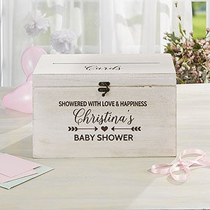 Baby Shower Personalized Wood Keepsake Card Box - 21124