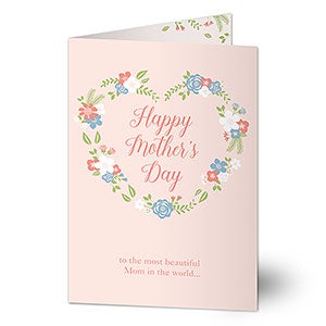 Mothers Day Floral Wreath Personalized Greeting Card - 21129