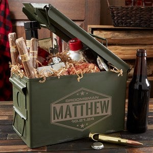 Five-Star Groomsman Personalized 50 Cal Ammo Can - 21133