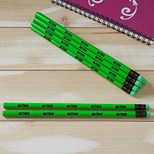 Neon Green Personalized Pencil Set of 12 - 21147