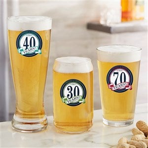 30th Year Anniversary Beer Can Glasses