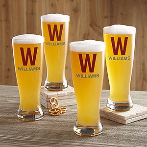 Luxury Last Name Personalized Beer Pilsner Glass - 21153