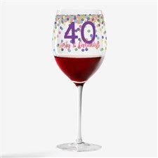 Confetti Cheers Personalized Birthday Red Wine Glass - 21157-R