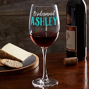 My Bridal Party Personalized Wedding Red Wine Glass - 21158-R