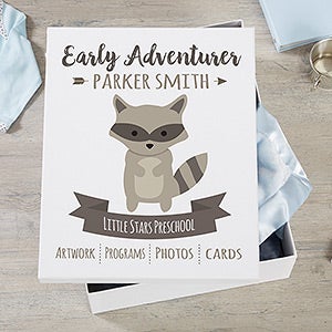 Woodland Adventure Raccoon Personalized Kids Keepsake Box - 21164-R