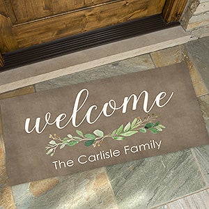 Greenery Welcome 24x48 Personalized Doormats - 21165-O