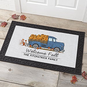Classic Fall Vintage Truck Personalized Doormat- 20x35 - 21171-M